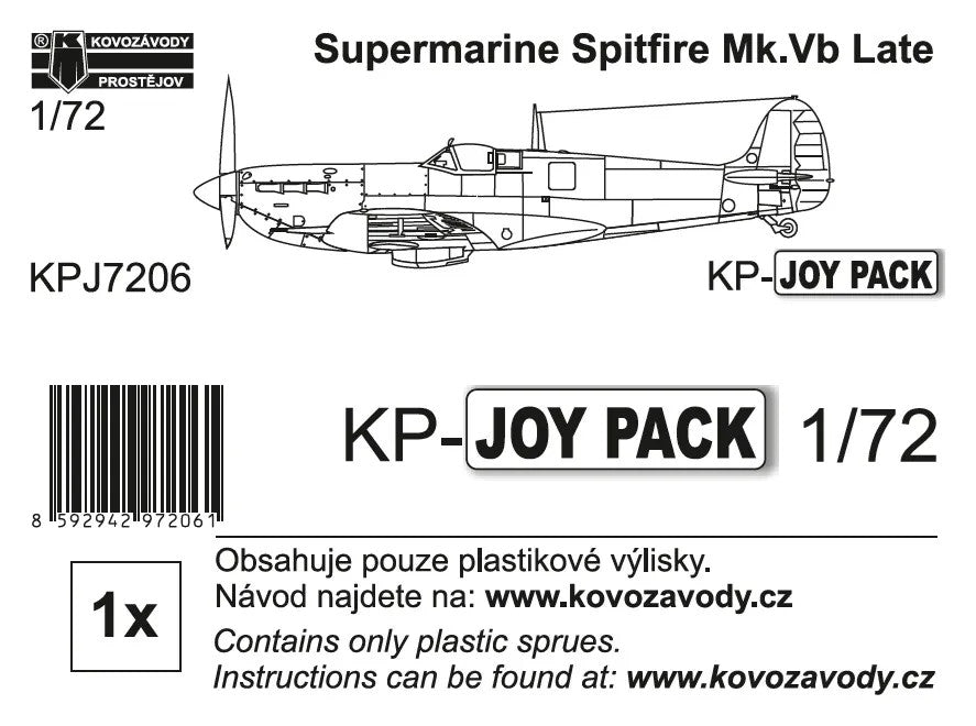 KP Models 1/72 Supermarine Spitfire Mk.Vb Late (JOYPACK) (KPJ7206) — New — Aircraft, Military