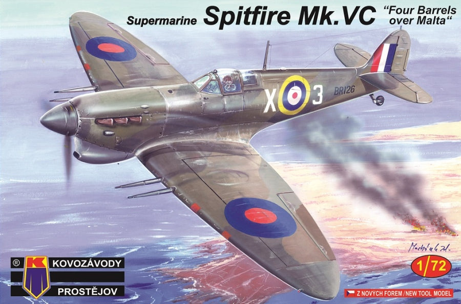 KP Models 1/72 Spitfire Mk.VC Four Barrels over Malta (KPM0121) — New — Aircraft, Military