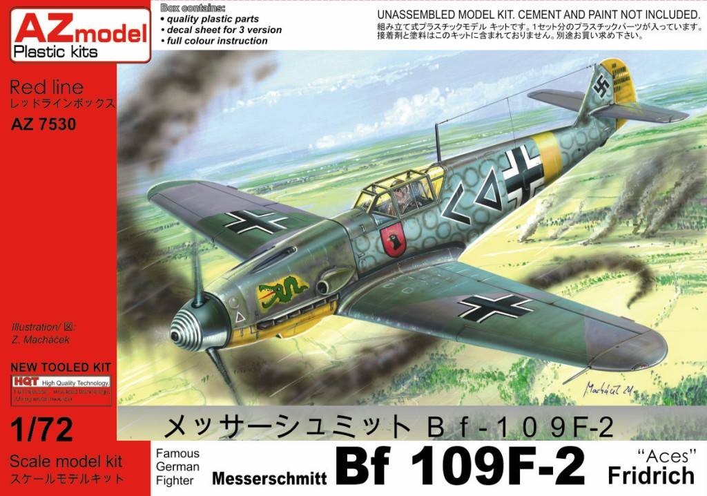 AZmodel 1/72 Messerschmitt Bf 109F-2 Fridrich "Aces" (AZ 7530) — New — image 1 of 2