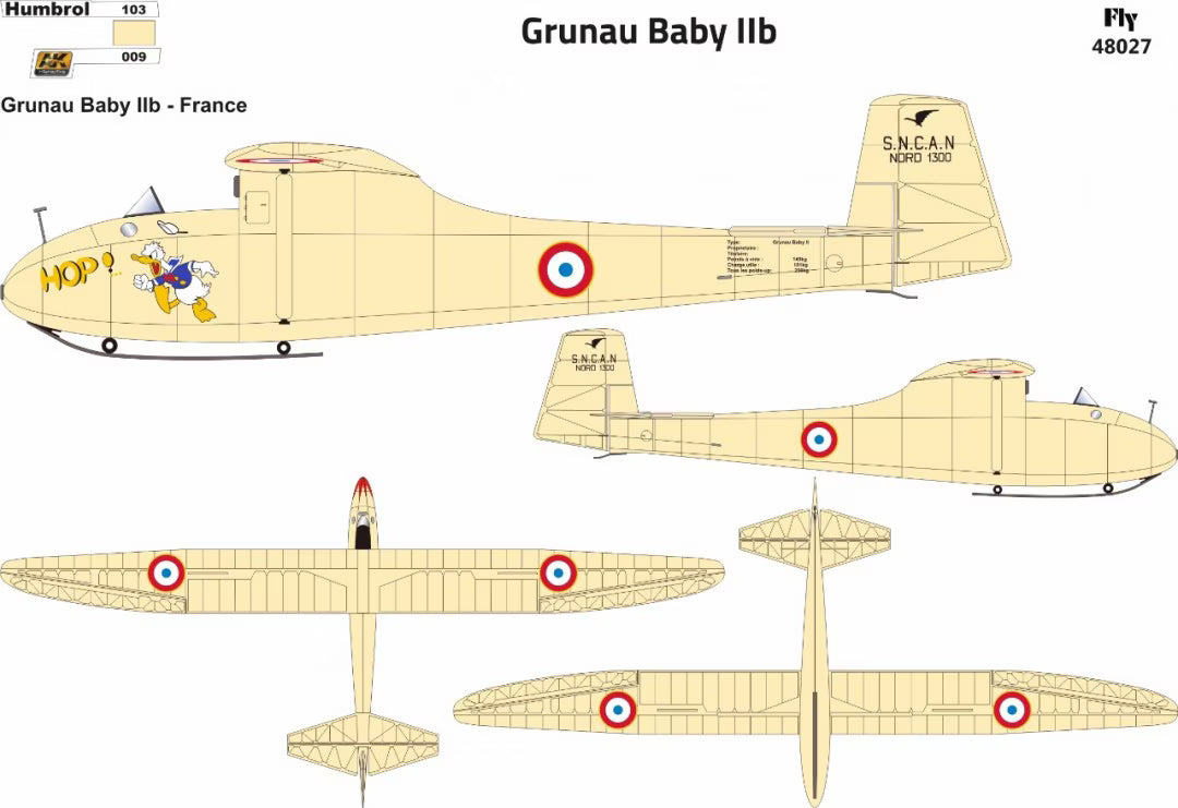 Fly 1/48 Grunau Baby IIb France 2 SNCAN Nord 1300 (48027)