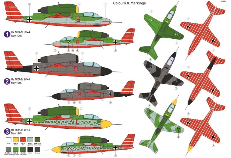 AZmodel 1/72 Heinkel He 162A-9 "Salamander" JV44 (AZ7825)