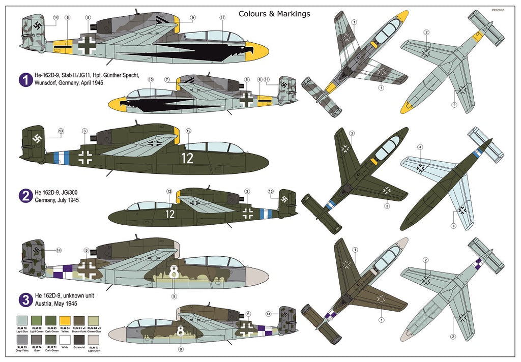 AZmodel 1/72 Heinkel He 162D-9 "Luftwaffe 46" (AZ 7837) — New — image 2 of 2