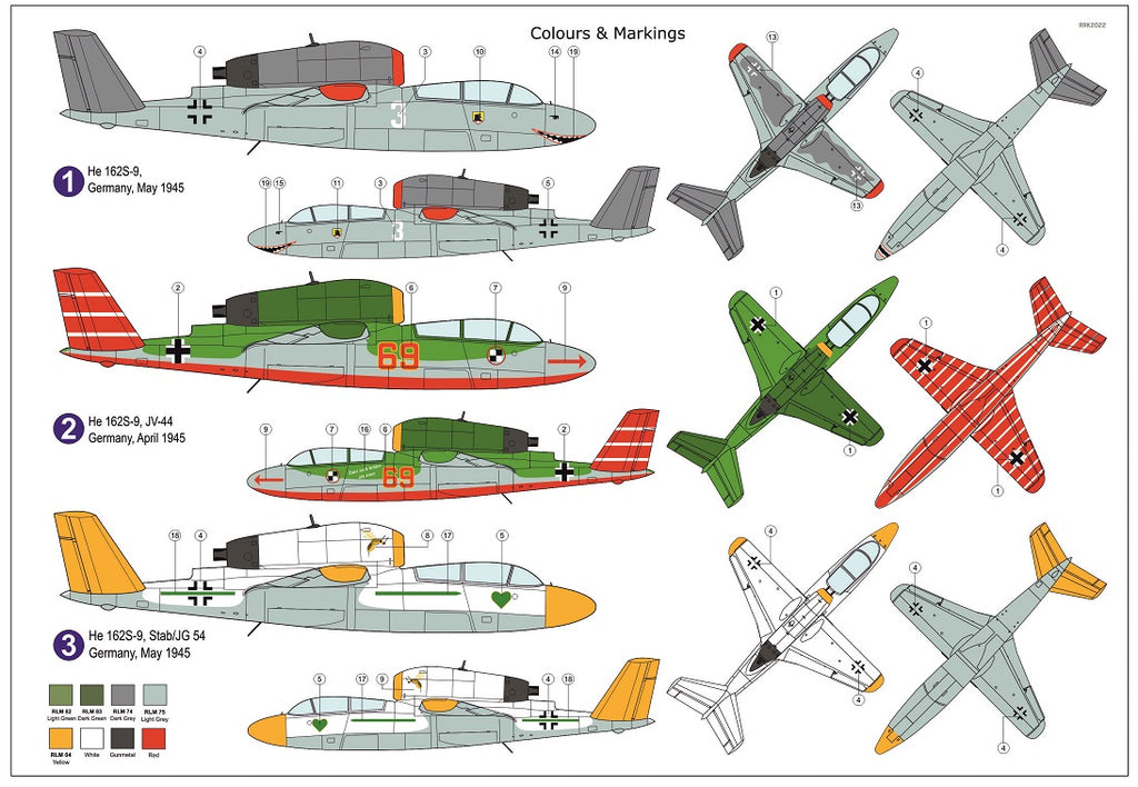 AZmodel 1/72 Heinkel He 162S-9 "V-Tail Jet" (AZ 7839) — New — image 2 of 2