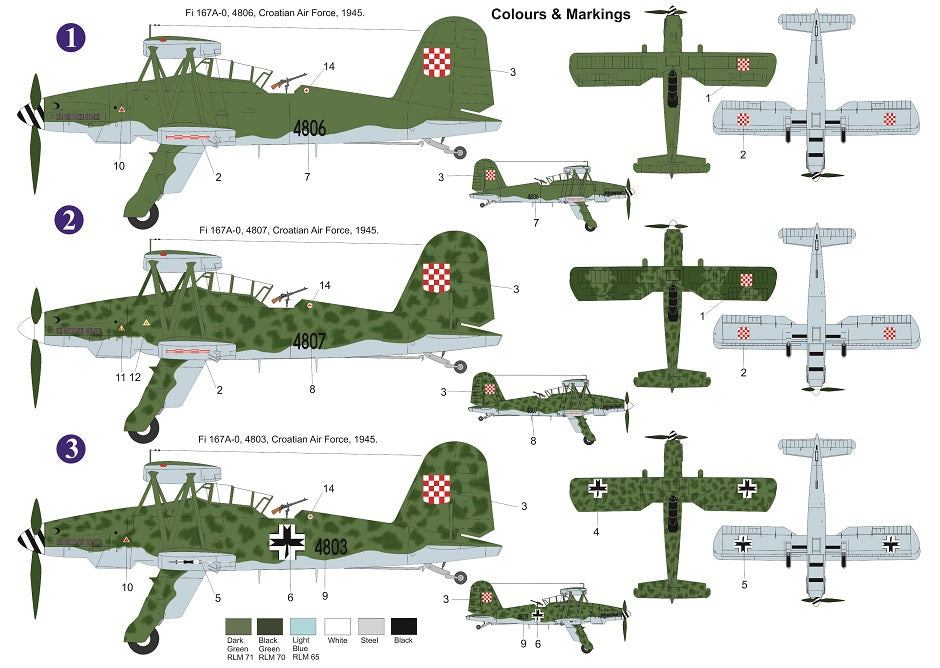AZmodel 1/72 Fieseler Fi 167 "Croatian AF" (AZ 7844) — New — image 2 of 2
