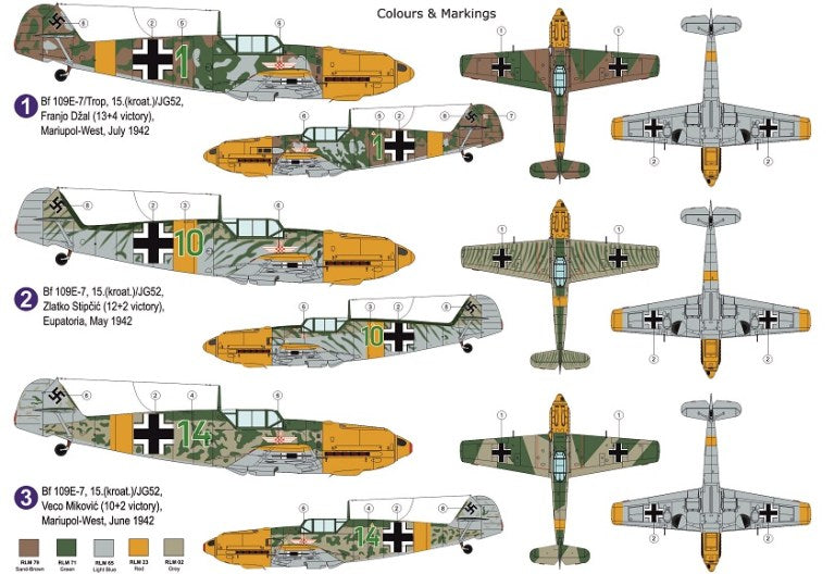 AZmodel 1/72 Messerschmitt Bf 109E-7/Trop "Croatian Eagles" (AZ 7848) — New — image 2 of 2