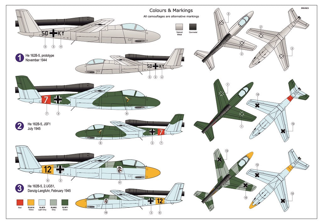 AZmodel 1/72 Heinkel He 162B-5 "Volksjager 46" (AZ 7855) — New — image 2 of 2