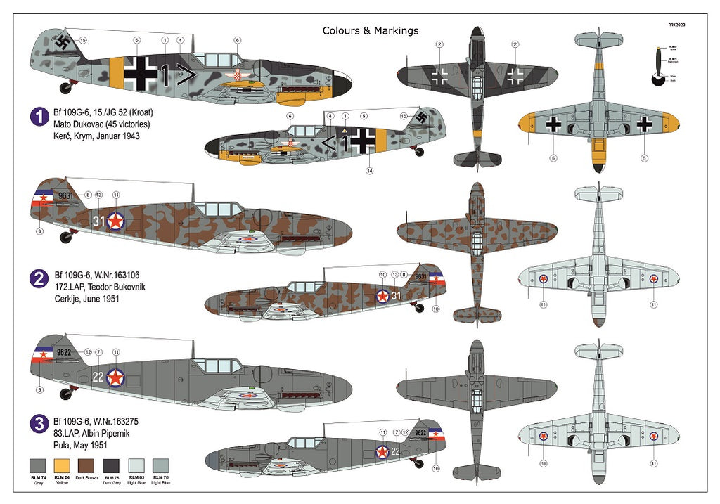 AZmodel 1/72 Messerschmitt Bf-109G-6 "Balkan Eagles" (AZ 7864)