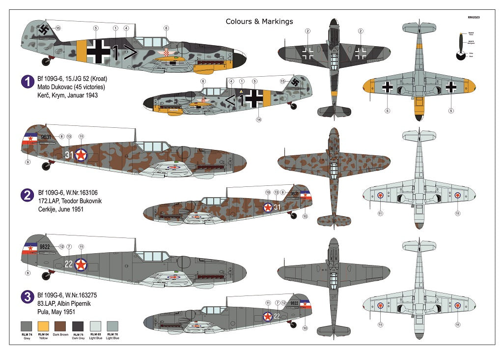 AZmodel 1/72 Messerschmitt Bf-109G-6 "Balkan Eagles" (AZ 7864)