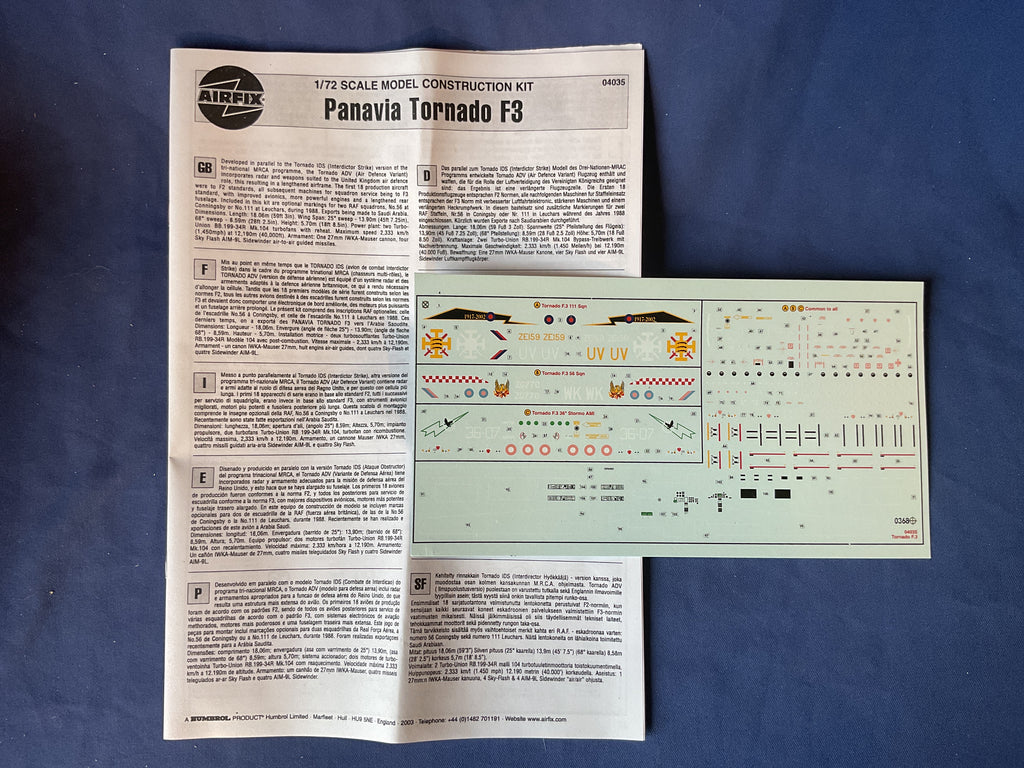 Airfix 1/72 Panavia Tornado F.3 (04035)