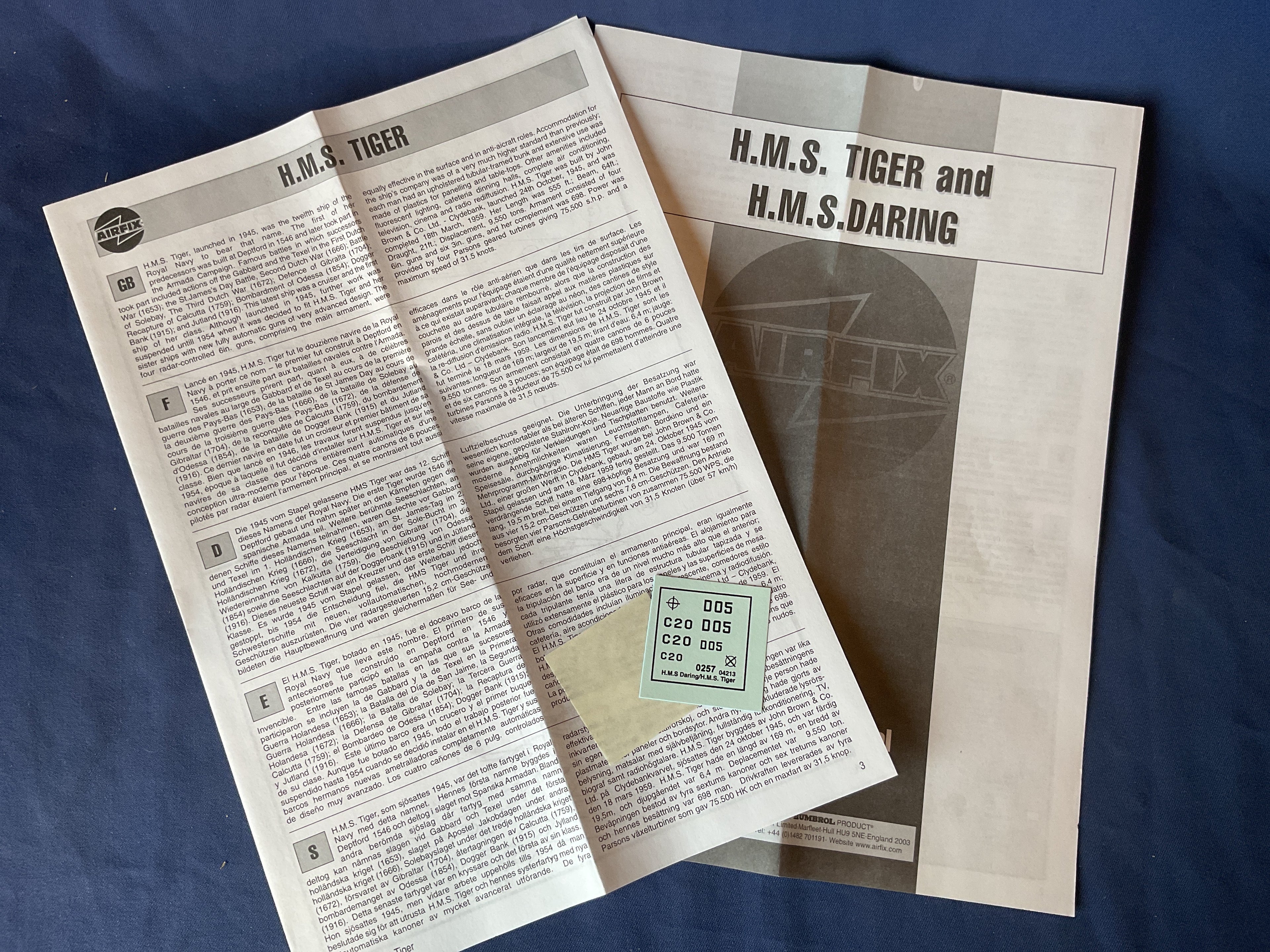 Airfix 1/600 HMS Tiger & HMS Daring (04213)