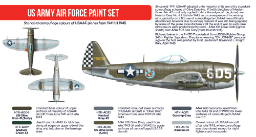 Hataka Red Line Acrylic Paint Set of 6 US Army Air Force (HTK-AS04.2)