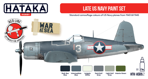 Hataka Red Line Acrylic Paint Set of 6 Late US Navy (HTK-AS05.2)