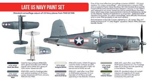 Hataka Red Line Acrylic Paint Set of 6 Late US Navy (HTK-AS05.2)