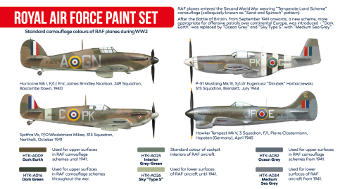 Hataka Red Line Acrylic Paint Set of 6 Royal Air Force (HTK-AS07)