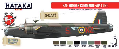 Hataka Red Line Acrylic Paint Set of 8 RAF Bomber Command (HTK-AS102)