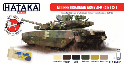 Hataka Red Line Acrylic Paint Set of 6 Modern Ukrainian Army AFV (HTK-AS112)