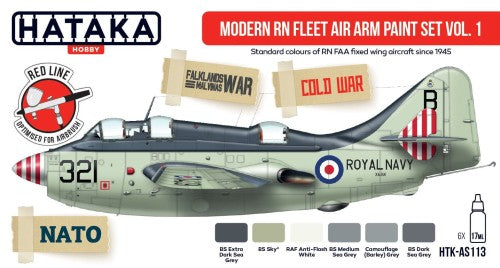 Hataka Red Line Acrylic Paint Set of 6 Modern RN Fleet Air Arm Vol. 1 (HTK-AS113)