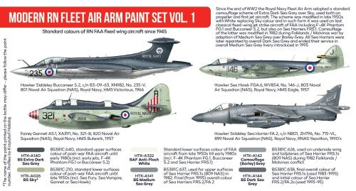 Hataka Red Line Acrylic Paint Set of 6 Modern RN Fleet Air Arm Vol. 1 (HTK-AS113)