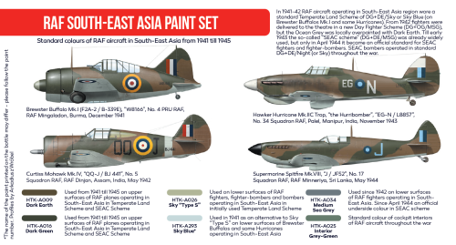 Hataka Red Line Acrylic Paint Set of 6 RAF South-East Asia (HTK-AS115)
