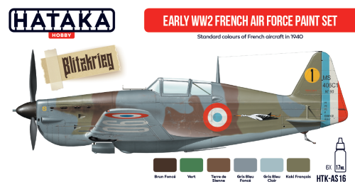Hataka Red Line Acrylic Paint Set of 6 Early WW2 French Air Force (HTK-AS16)
