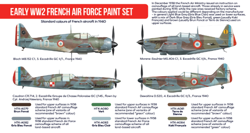 Hataka Red Line Acrylic Paint Set of 6 Early WW2 French Air Force (HTK-AS16)