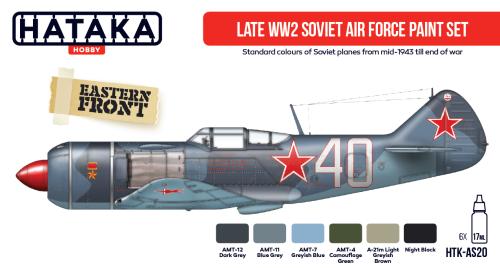 Hataka Red Line Acrylic Paint Set of 6 Late WW2 Soviet Air Force (HTK-AS20)