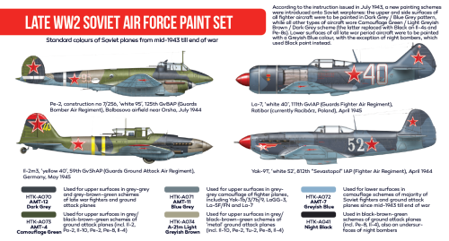 Hataka Red Line Acrylic Paint Set of 6 Late WW2 Soviet Air Force (HTK-AS20)