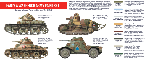 Hataka Red Line Acrylic Paint Set of 8 Early WW2 French Army (HTK-AS21)