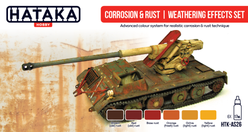 Hataka Red Line Acrylic Paint Set of 6 Corrosion & Rust, weathering effects (HTK-AS26)