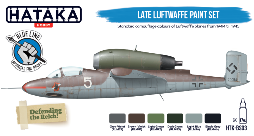 Hataka Blue Line Acrylic Paint Set of 6 Paints Late Luftwaffe (HTK-BS03)