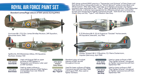 Hataka Blue Line Acrylic Paint Set of 6 Royal Air Force (HTK-BS07)