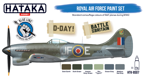 Hataka Blue Line Acrylic Paint Set of 6 Royal Air Force (HTK-BS07)