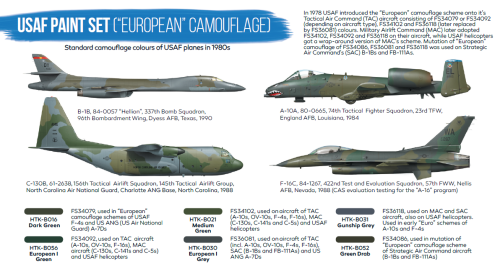 Hataka Blue Line Acrylic Paint Set of 6 USAF (“European” Camouflage) (HTK-BS10)