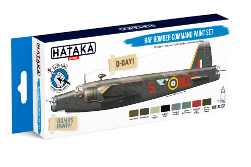 Hataka Blue Line Acrylic Paint Set of 8 Paints RAF Bomber Command (HTK-BS102)