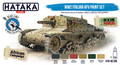 Hataka Blue Line Acrylic Paint Set of 6 WW2 Italian AFV (HTK-BS106)