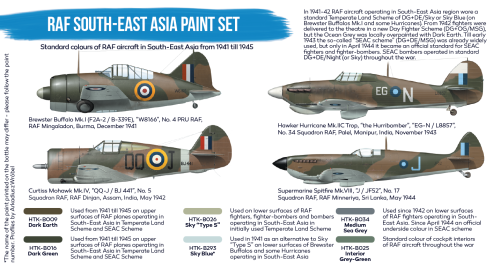 Hataka Blue Line Acrylic Paint Set of 6 RAF South-East Asia (HTK-BS115)