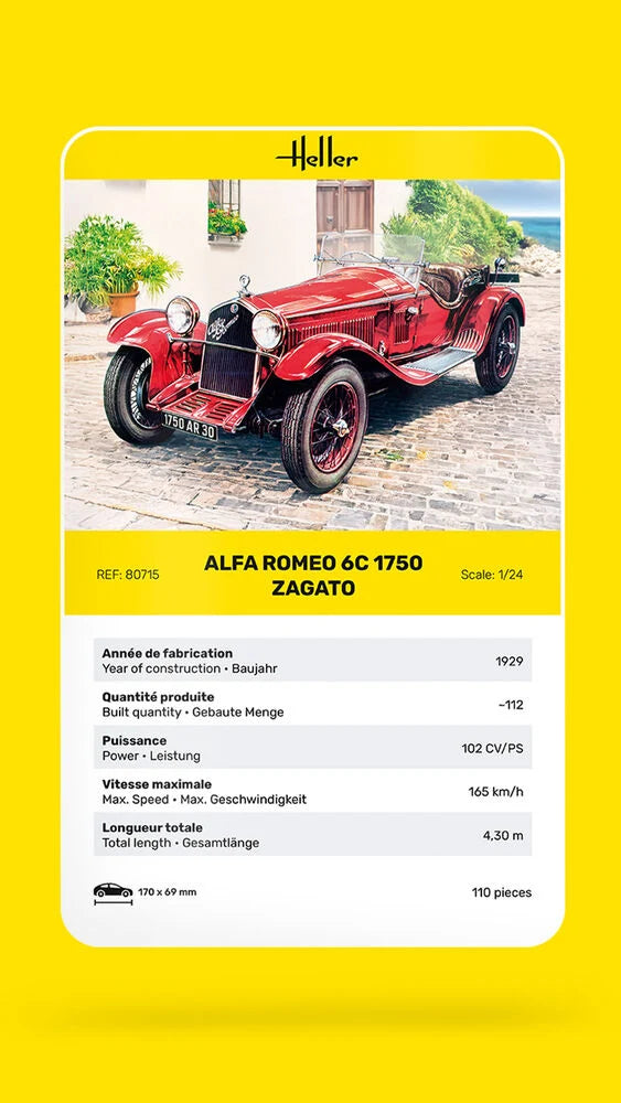 Heller 1/24 Alfa Romeo 6C 1750 Zagato (80715) — New — image 3 of 9