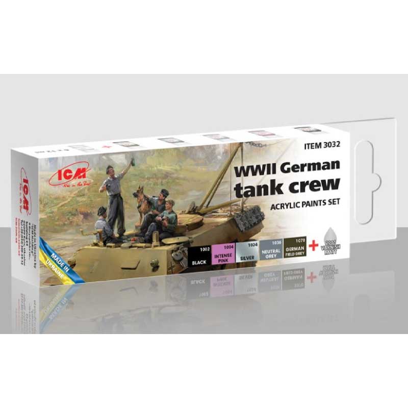 ICM Acrylic Paint Set x 6 Paints WWII German Tank Crew (3032)