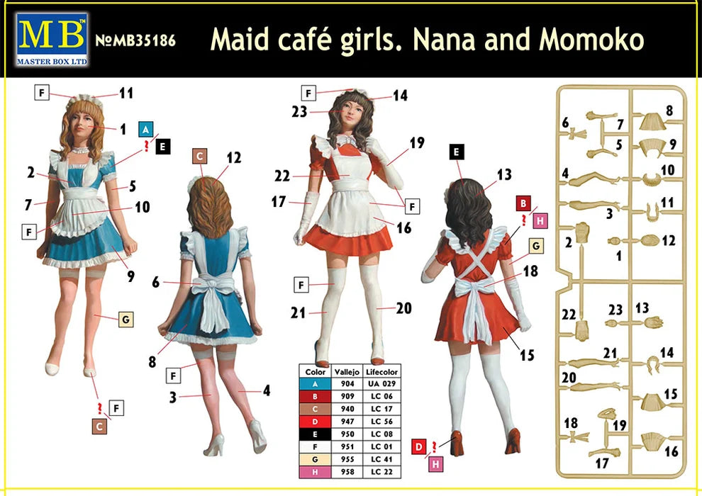 Master Box Ltd 1/35 Maid Café Girls - Nana and Momoko (MB35186)