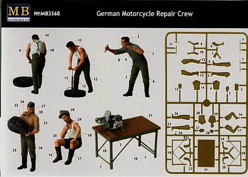 Master Box Ltd 1/35 German Motorcycle Repair Crew with four figures (MB3560)