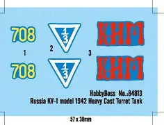 HobbyBoss 1/48  Russian KV-I Model 1942 "Heavy Cast Turret" Tank (84813)
