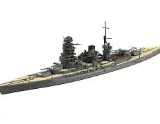 Aoshima 1/700 Full Hull Model Japanese Battleship Mutsu 1942 w/Metal Barrel (3600)
