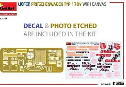 MiniArt 1/35 Liefer Pritschenwagen Typ 170V with Canvas (38072)