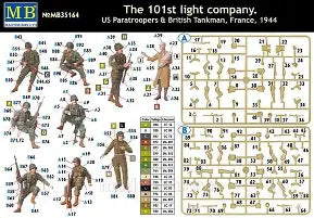 Master Box 1/35 The 101st light company. US Paratroopers & British Tankman, France, 1944 x 9 figs (MB35164)