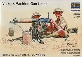 Master Box Ltd 1/35 North Africa Desert Battle Series, WWII era Vickers Machine Gun  Team (MB3597)