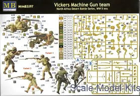 Master Box Ltd 1/35 North Africa Desert Battle Series, WWII era Vickers Machine Gun  Team (MB3597)
