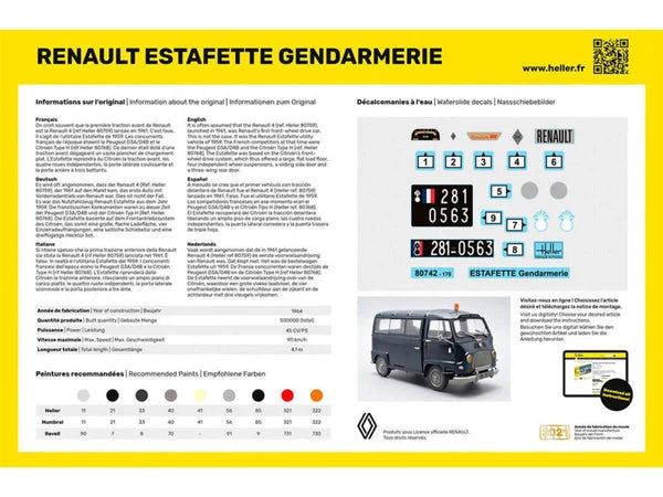 Heller 1/24 Renault Estafette Gendarmerie Starter Kit (56742)