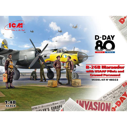 ICM 1/48 D-Day 80 B-26B Marauder with USAAF Pilots and Ground Personnel (48322)
