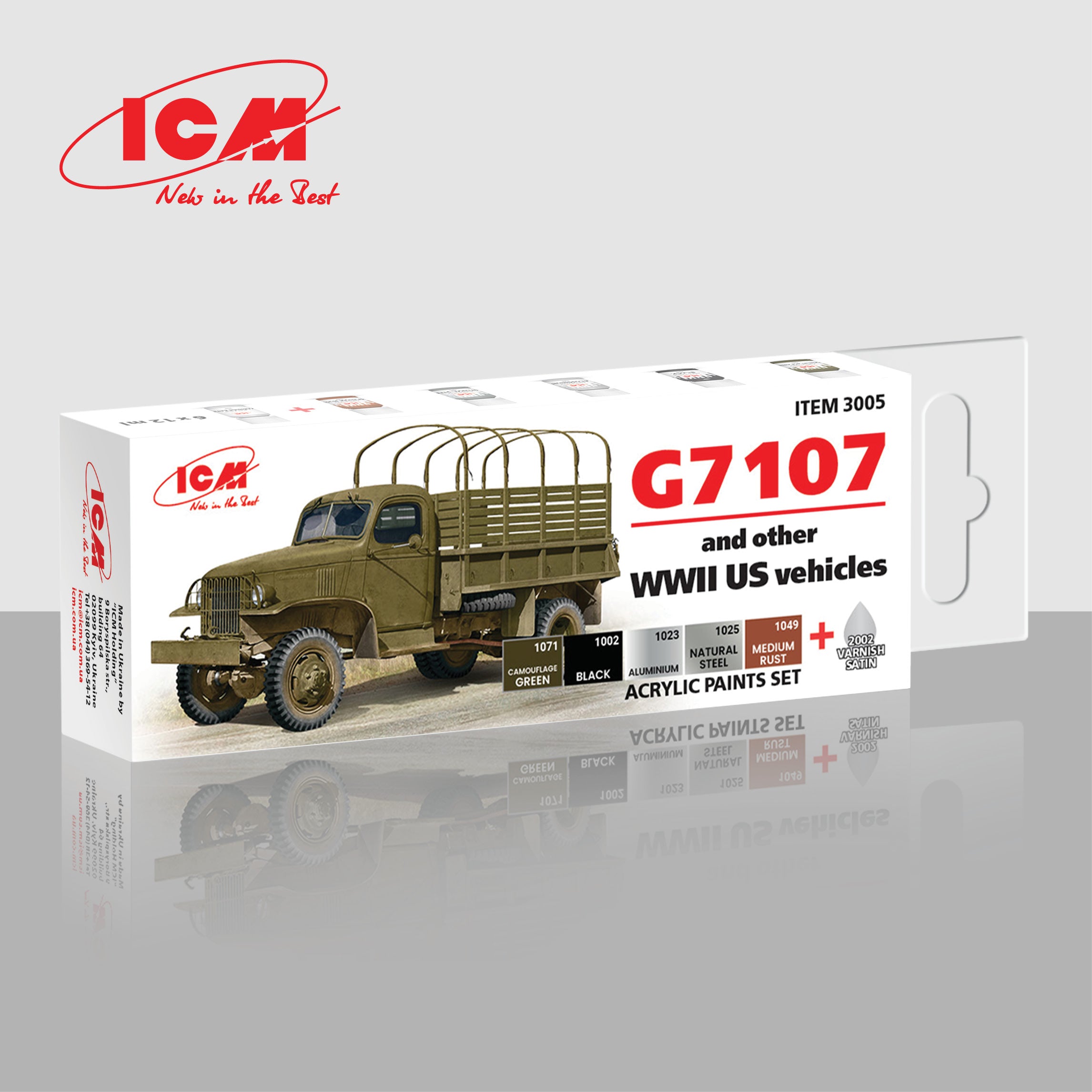 ICM Acrylic Paint Set for US WWII Vehicles (3005)