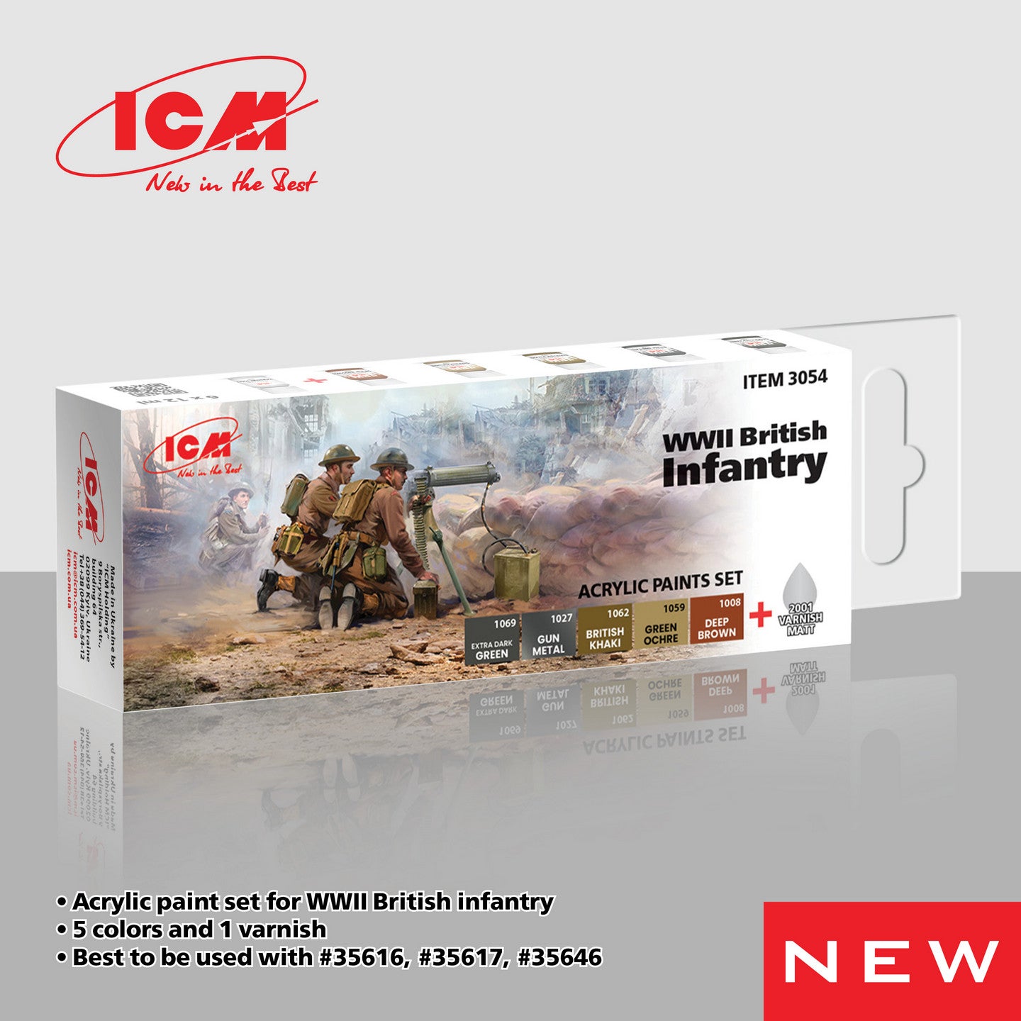 ICM Acrylic Paint Set WWII British Infantry (3054)